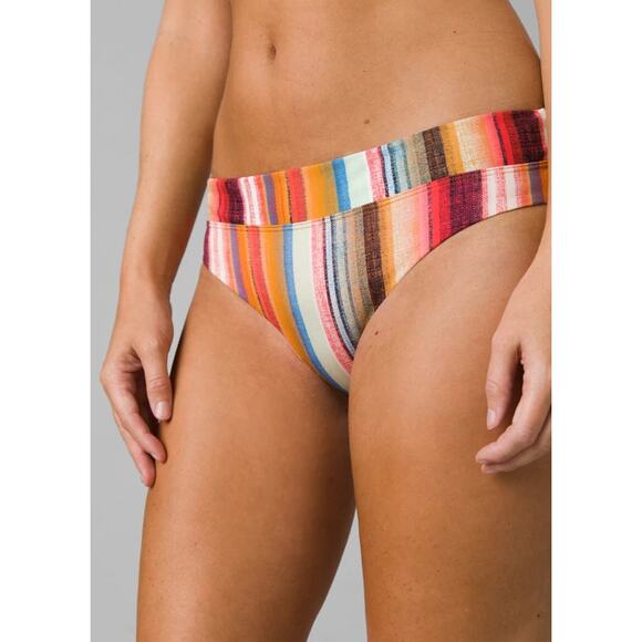 prAna Size XL Multi Baja Stripe Summer Wave Swim Bikini Bottom Swimwear N4-3 - Picture 1 of 10